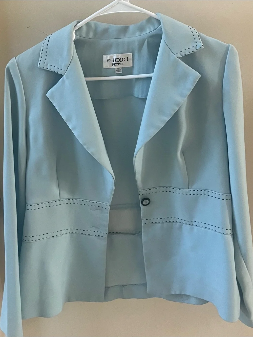 Studio I Powder Blue Women's 2 piece Jacket and top set